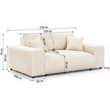 Ropez Krem sofa od samta 178 cm Justin – | shoptok.hr