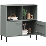 vidaXL Knjižna omara z nogami siva 90x35x90,5 cm trden les OSLO | Shoptok.si