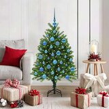 vidaXL Božično drevo med 150 LED z stojalom Zelena 120 cm PE | Shoptok.si