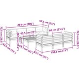  8-dijelni set vrtnih sofa s jastucima od impregnirane borovine | shoptok.hr