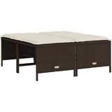  5-dijelni set vrtnih sofa s jastucima poliratan smeđi | shoptok.hr