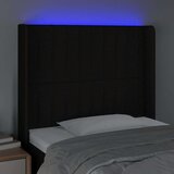  Posteljno vzglavje črno 83x16x118/128 cm blago, (20952006) | Shoptok.si