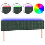  the living store led posteljno vzglavje temno zeleno 160x5x78/88 cm žamet - led vzglavje, (21453836) | Shoptok.si