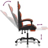  Okretna igraća stolica s osloncem crno-narančasta umjetna koža - Crna i narančasta 1 Sa naslonom za noge | shoptok.hr