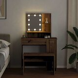  Toaletni stolić s LED-om Artisan hrastovinom izrađenim drvom Smeđa 86.5 x 35 x 136 cm | shoptok.hr