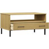  Stolić za kavu s metalnim nogama smeđi 85x50x45 cm drveni OSLO | shoptok.hr