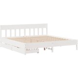 vidaXL Posteljni okvir z vzglavjem bel 180x200 cm borovina, (21322061) | Shoptok.si