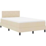  Krevet s box springom s madracem i LED krem 120x200 cm tkanina | shoptok.hr
