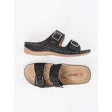 SEASTAR Low-rise wedge sandals with buckles black | ePonuda.com