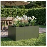 vidaXL Vrtna saksija Maslinastozelena 120 x 80 x 60 cm Čelična vrata - Maslinastozelena 120 x 80 x 60 cm Cijene