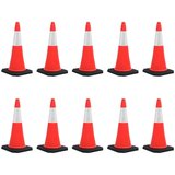 vidaXL Odsevni prometni stožci z močnimi podstavki 10 kosov 75 cm | Shoptok.si
