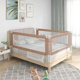 vidaXL sigurnosna ograda za dječji krevet smeđe-siva 160x25 cm tkanina | shoptok.hr