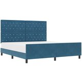 vidaXL Temnomodra žametna postelja 180x200 cm, (22049321) | Shoptok.si
