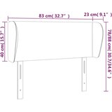  Uzglavlje s ušima ružičasto 83x23x78/88 cm baršunasto | shoptok.hr