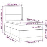  Box spring postelja z vzmetnico krem 100x200 cm blago | Shoptok.si