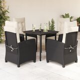 vidaXL 5-dijelni vrtni blagovaonski set s jastucima od poliratana crni | shoptok.hr