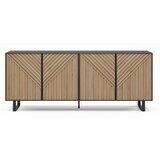 Marckeric Crna/u prirodnoj boji komoda u dekoru hrasta 201x80x40 cm Alana – | shoptok.hr