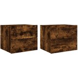  The Living Store Nočna stenska omarica z LED lučkami 2 kosa dimljen hrast - Stenska Nočna Omarica, (21453615) | Shoptok.si