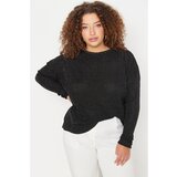 Trendyol Curve Black Silvery Crew Neck Knitwear Sweater | Shoptok.si