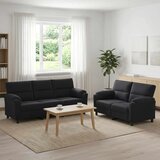  Set sofe 2 pcs Crna Baršun - Crna 2-sjedalo (140 cm) + 3-sjedalo | shoptok.hr
