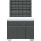 vidaXL Okvir kreveta s oprugama i madrac tamnosivi 80x200cm od tkanine | shoptok.hr