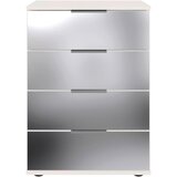MID.YOU nočna omarica, prozorno, bela, barve aluminija | Shoptok.si