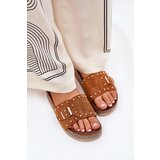 Boto Women&#039;s Platform Slippers With Buckle And Studs Camel Nusithia | Shoptok.si
