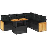 vidaXL 7-dijelni set vrtnih sofa od poliratana s jastucima crni bagrem | shoptok.hr