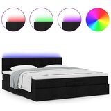 vidaXL Otomanski okvir kreveta s madracima crni 200x200cm od tkanine | shoptok.hr