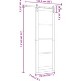 vidaXL Drsna vrata s kompletom strojne opreme 'ORKDAL'78x232 cm, Notranja vrata z steklom 'ORKDAL'78x232x4 cm trdna borovina | Shoptok.si