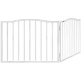  Vrata za pse s 2 panela sklopiva bijela 160 cm od drva topole | shoptok.hr
