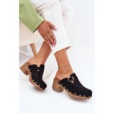 Boto Women's Heeled Slippers With Buckle Black Veldexina | shoptok.hr
