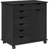  Mobilni ormar Crna 63,5 x 39 x 65,5 cm Čvrsto borovo drvo | shoptok.hr
