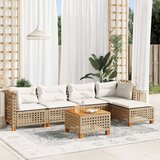 vidaXL 6-dijelni set vrtnih sofa s jastucima bež od poliratana | shoptok.hr