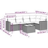  6-dijelni set vrtnih sofa od poliratana s jastucima svjetlosivi | shoptok.hr