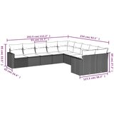 vidaXL 10-dijelni set vrtnih sofa s jastucima bež od poliratana | shoptok.hr
