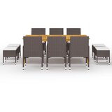  11-dijelni vrtni blagovaonski set smeđi | shoptok.hr