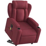  Električni masažni naslonjač na podizanje od tkanine boja vina | shoptok.hr