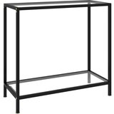 vidaXL Konzolna mizica prozorna 80x35x75 cm kaljeno steklo, (20625820) Cene
