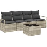  Set sofe 5 pcs Svijetlosiva i tamnosiva poliratan | shoptok.hr