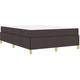  Postelja z vzmetnico Temno rjava in bela 140 x 200 cm blago | Shoptok.si