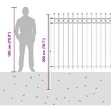  Obročasta ograja Črna 200 x 200 cm Prašno lakirano jeklo, (5000157853) | Shoptok.si