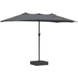 vidaXL vrtni dežnik antracit 385 x 209 x 244 cm blago | Shoptok.si