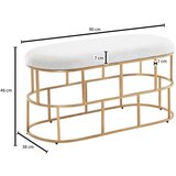 MID.YOU KLOP, tekstil bela, zlate barve | Shoptok.si