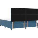  LED Box Spring Krevet Tamno plava 200 x 200 cm Baršun | shoptok.hr