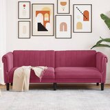 vidaXL kavč trosed vinsko rdeč žamet | Shoptok.si