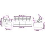  3-dijelni set sofa s jastucima smeđesivi od tkanine | shoptok.hr