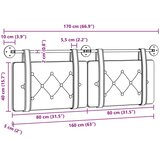  Držeće uzglavlje Zidne Svijetlo siva 170 x 55 x 5 cm Baršun - Svjetlosiva 160 cm bez LED | shoptok.hr