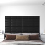vidaXL Stenski paneli 12 kosov črni 30x15 cm umetno usnje 0,54 m² Cene