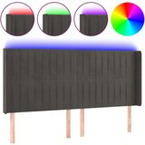  Posteljno vzglavje temno sivo 163x16x118/128 cm žamet, (20794119) | Shoptok.si